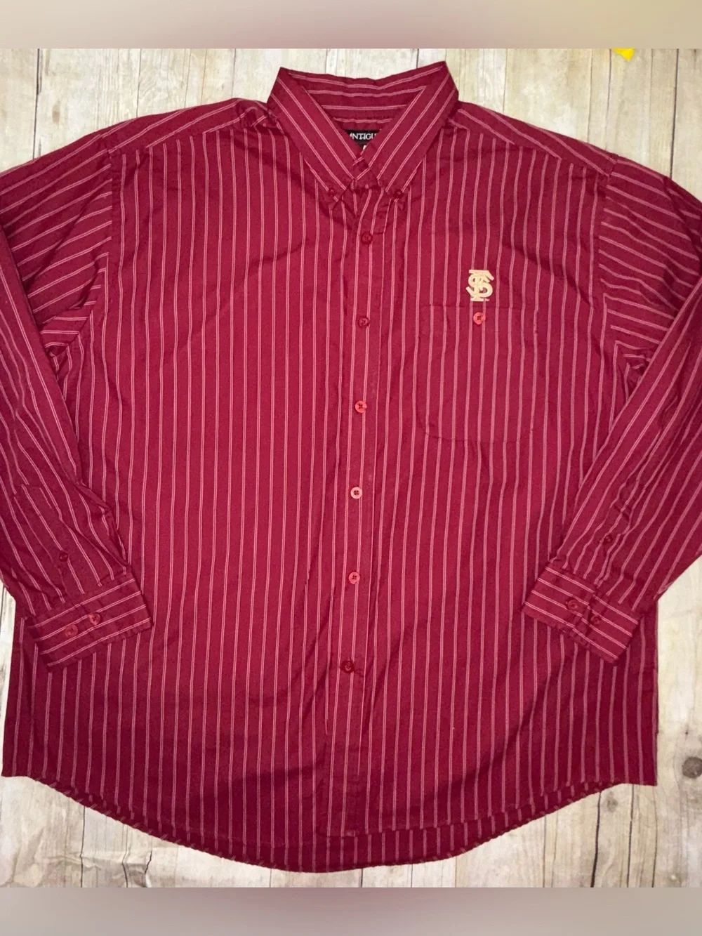 Antigua Men's Garnet Striped Button-Down Shirt